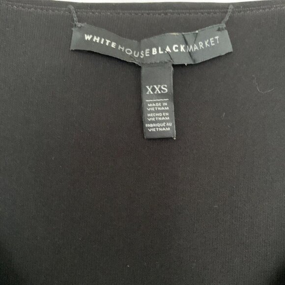 White House Black Market Stretch Sheath Dress Black & White Print 3/4 Sleeve XXS - Picture 3 of 7